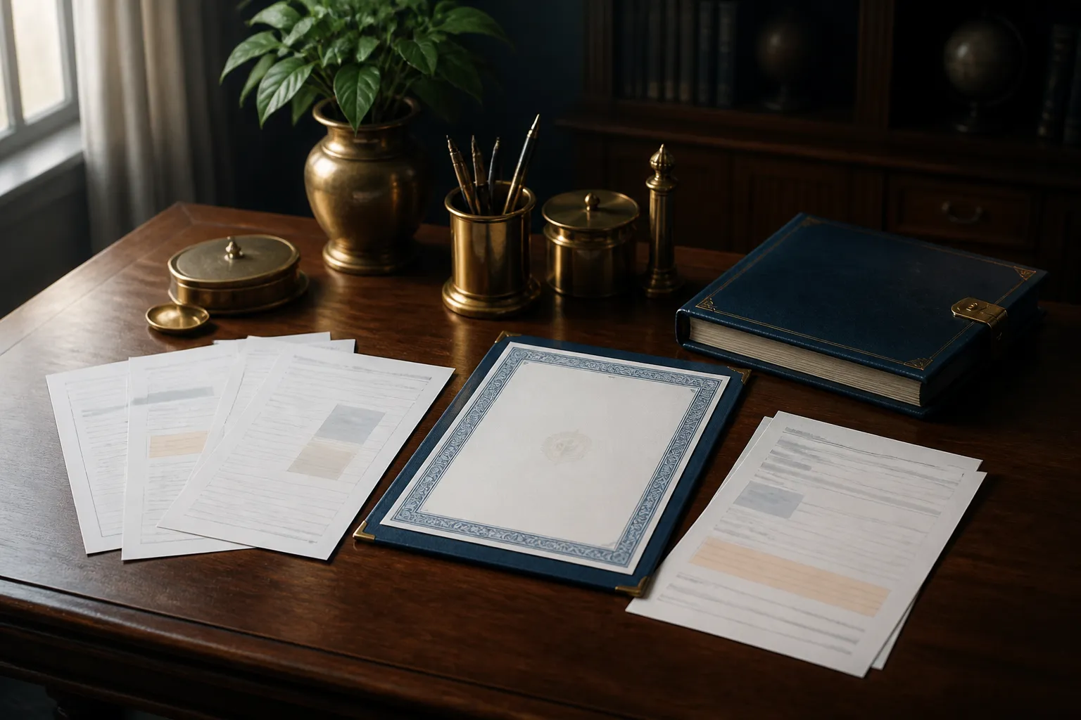 Professional tax and compliance documents on a CA's desk